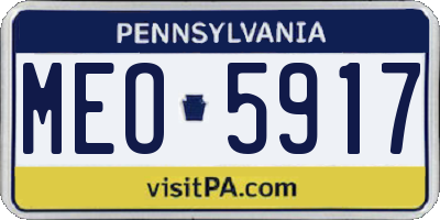 PA license plate MEO5917