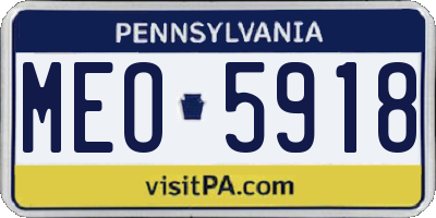 PA license plate MEO5918
