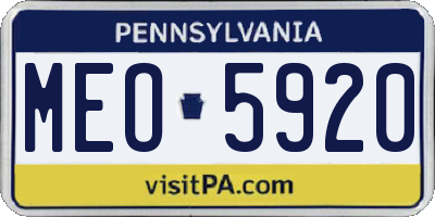PA license plate MEO5920