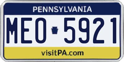 PA license plate MEO5921