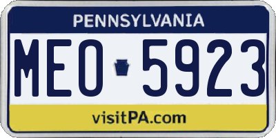 PA license plate MEO5923