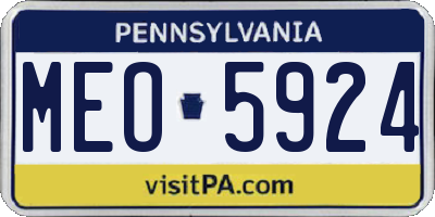 PA license plate MEO5924