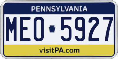PA license plate MEO5927