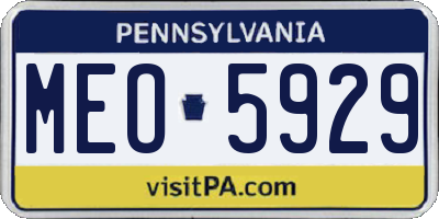 PA license plate MEO5929