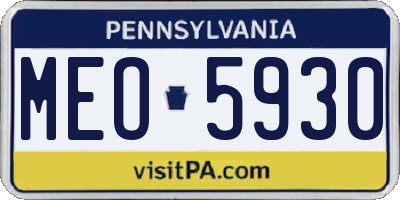 PA license plate MEO5930