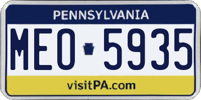 PA license plate MEO5935