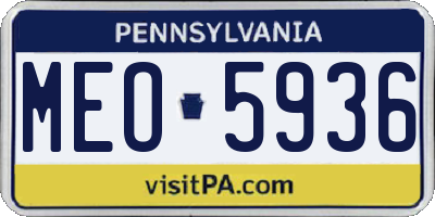 PA license plate MEO5936