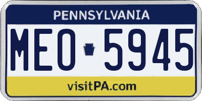 PA license plate MEO5945