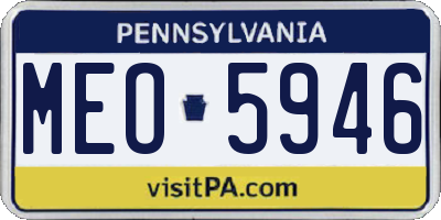 PA license plate MEO5946
