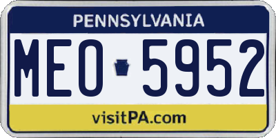 PA license plate MEO5952