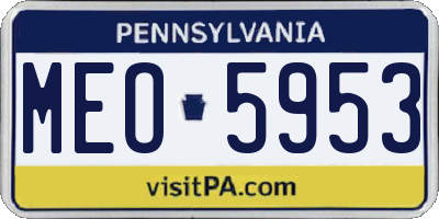 PA license plate MEO5953