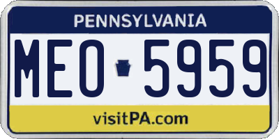 PA license plate MEO5959