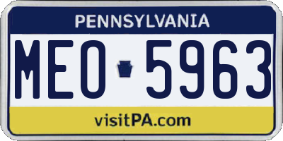 PA license plate MEO5963
