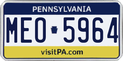 PA license plate MEO5964