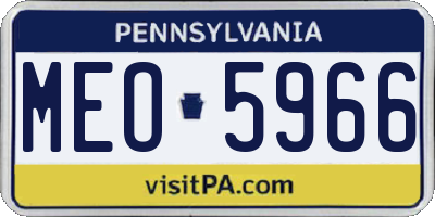 PA license plate MEO5966