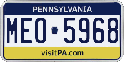 PA license plate MEO5968
