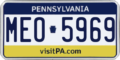 PA license plate MEO5969