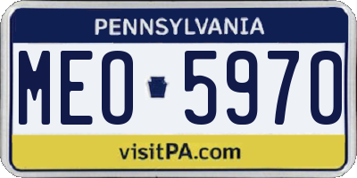 PA license plate MEO5970