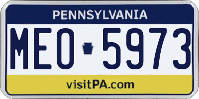 PA license plate MEO5973