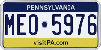 PA license plate MEO5976