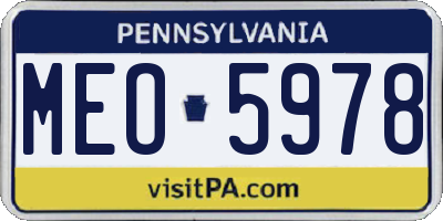 PA license plate MEO5978