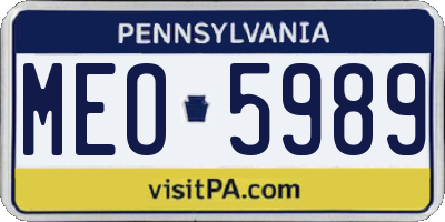 PA license plate MEO5989