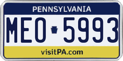 PA license plate MEO5993