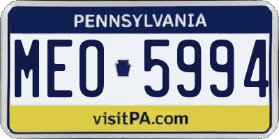 PA license plate MEO5994