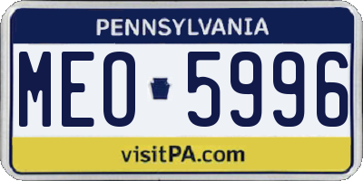 PA license plate MEO5996