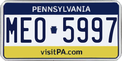 PA license plate MEO5997