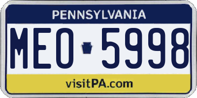 PA license plate MEO5998
