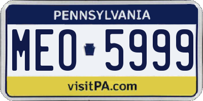 PA license plate MEO5999