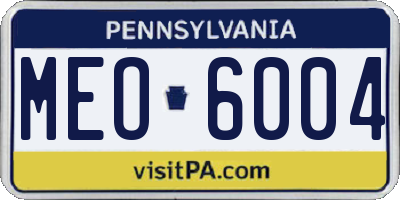 PA license plate MEO6004