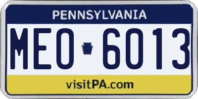 PA license plate MEO6013