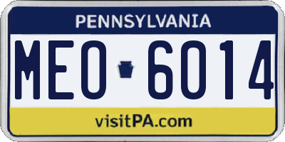 PA license plate MEO6014