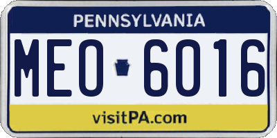 PA license plate MEO6016