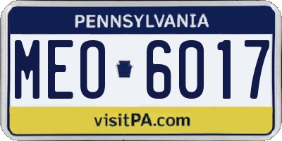 PA license plate MEO6017