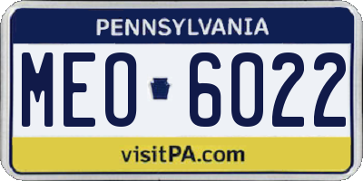 PA license plate MEO6022