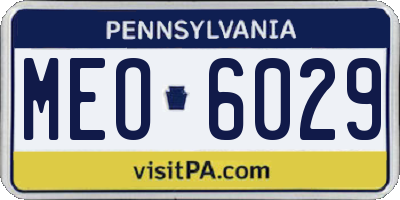 PA license plate MEO6029