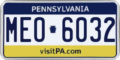 PA license plate MEO6032