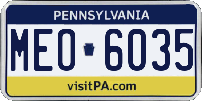 PA license plate MEO6035