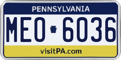 PA license plate MEO6036