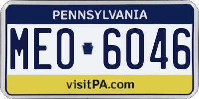 PA license plate MEO6046