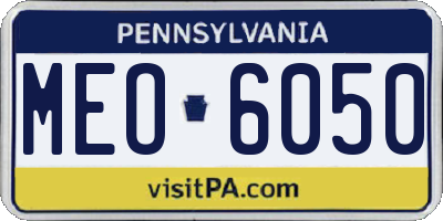 PA license plate MEO6050