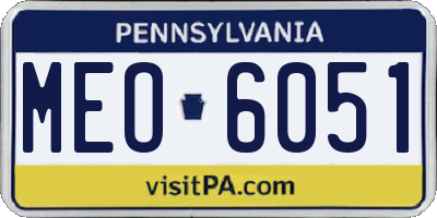 PA license plate MEO6051