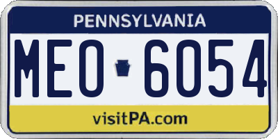 PA license plate MEO6054