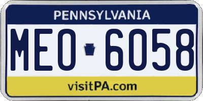 PA license plate MEO6058