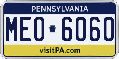 PA license plate MEO6060