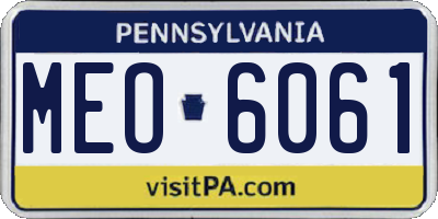PA license plate MEO6061