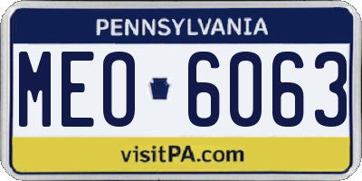 PA license plate MEO6063